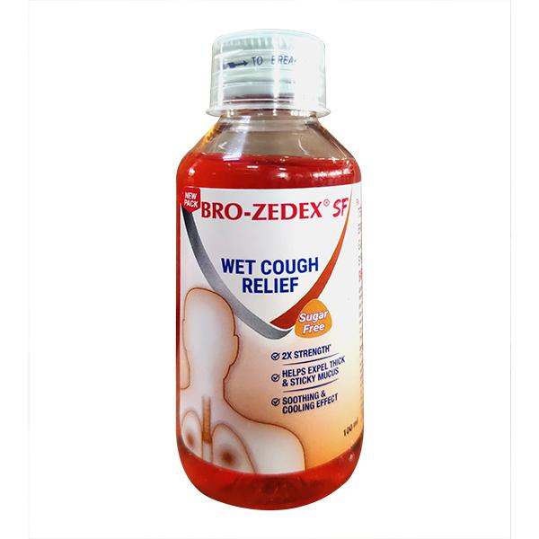 BRO ZEDEX SF NEW SUGAR FREE WET COUGH RELIEF Syrup 100ml