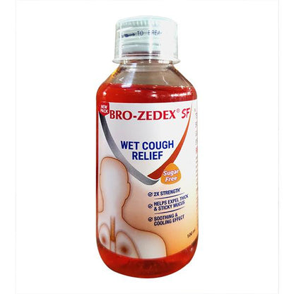 BRO ZEDEX SF NEW SUGAR FREE WET COUGH RELIEF Syrup 100ml