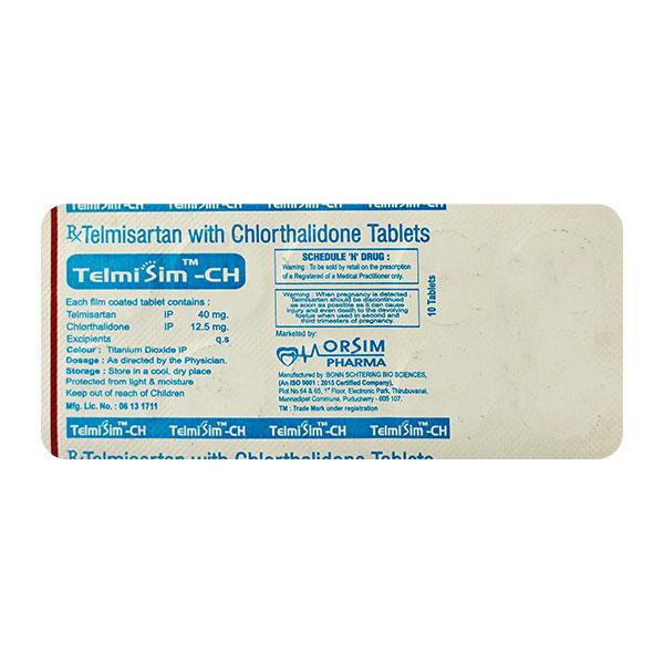 TELMISIM CH 40mg Tablet 10's