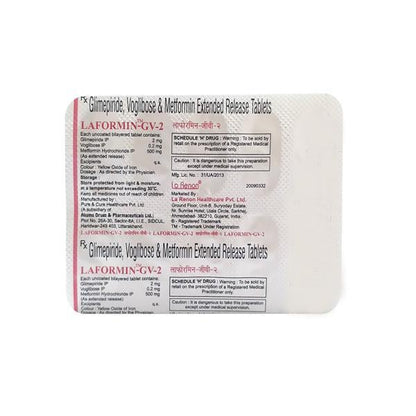 Laformin GV 2/500/0.2mg Tablet 10'S