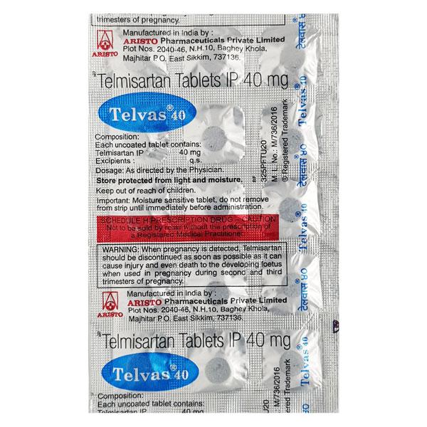 TELVAS 40mg Tablet 15's