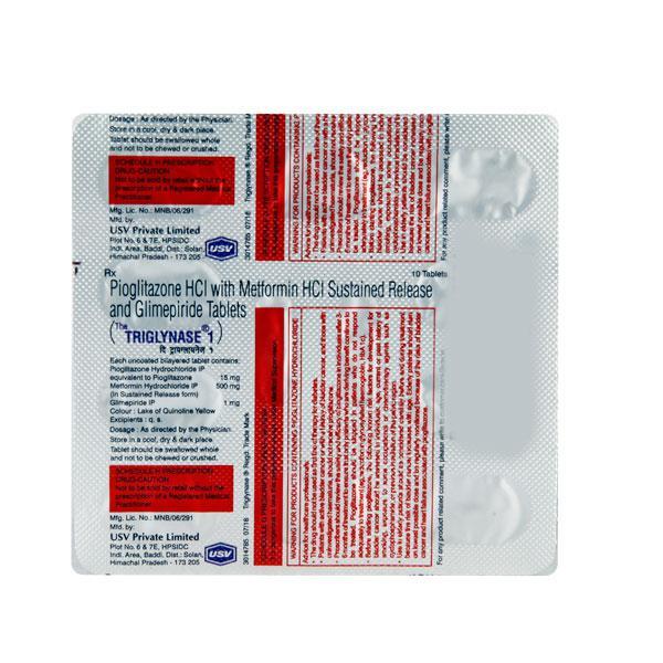 Triglynase 1mg Tablet 10'S