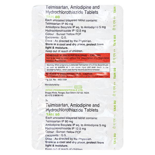 TAH 80mg Tablet 15's