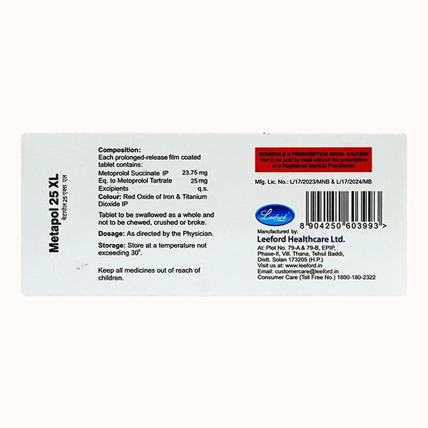 METAPOL XL 25mg Tablet 10's