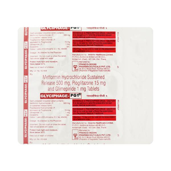 GLYCIPHAGE PG 1mg Tablet 15's