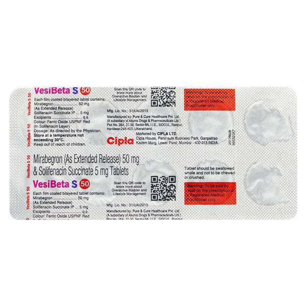 VESIBETA S 50 Tablet 10's