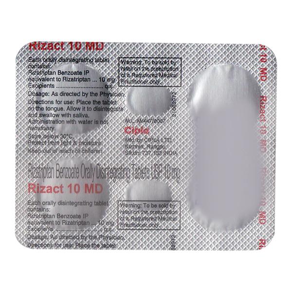 RIZACT MD 10 PEPPERMINT FLAVOUR Tablet 4's