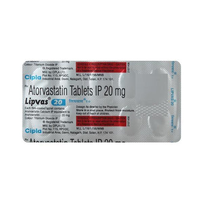 Lipvas 20mg Tablet 10'S
