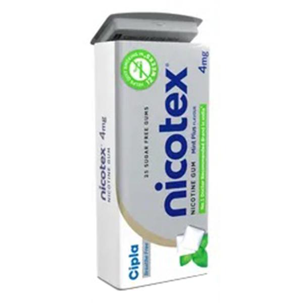 Nicotex Mint Plus Flavour 4mg Sugar Free Chew Gum Tablet 25'S