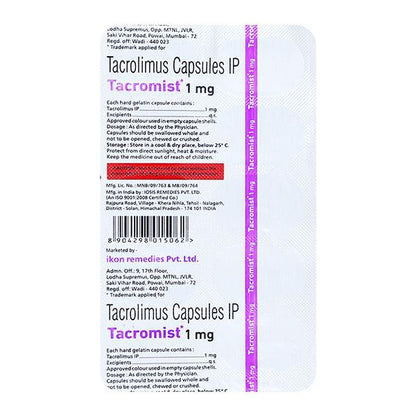 TACROMIST 1mg Capsule 10's