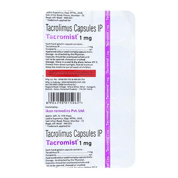 TACROMIST 1mg Capsule 10's