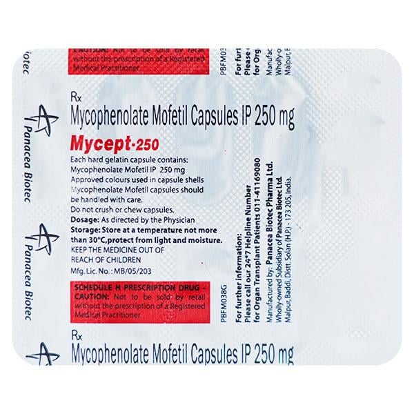 Mycept 250mg Capsule 10'S