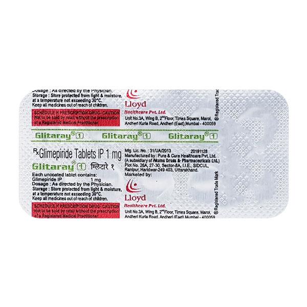 Glitaray 1mg Tablet 10'S