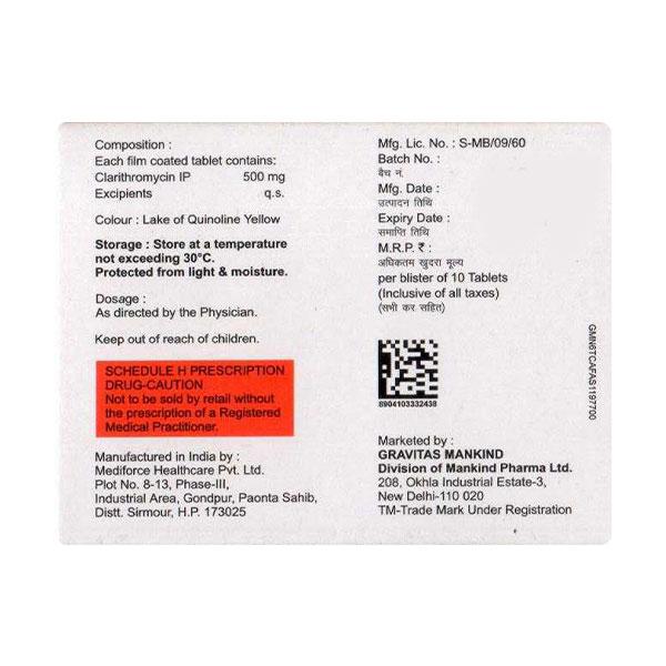 CLARINOVA 500 Tablet 10's