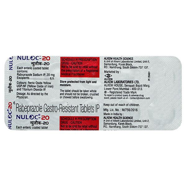 Nuloc 20mg Tablet 10'S