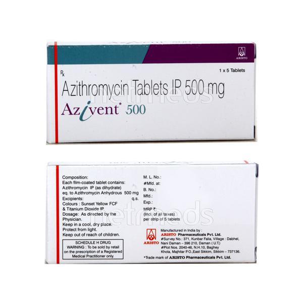 Azivent 500mg Tablet 5'S