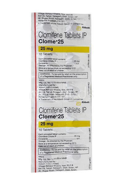Clome 25mg Tablet 10'S