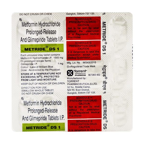 METRIDE DS 1mg Tablet 15's