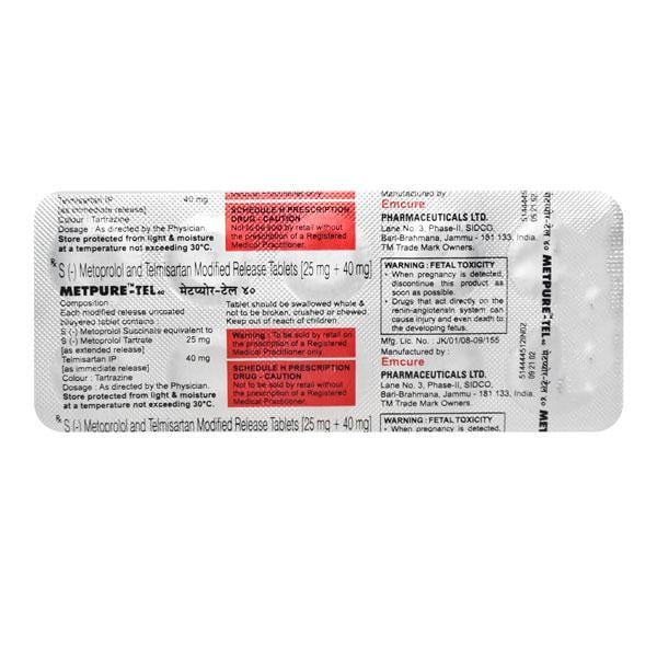 Metpure Tel 40mg Tablet 10'S