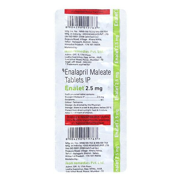 ENALET 2.5mg Tablet 10's