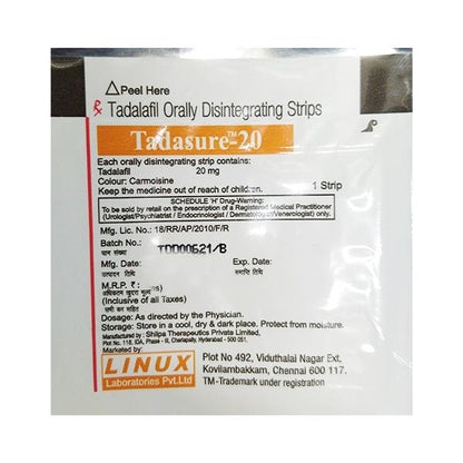 Tadasure 20mg Strip 1'S