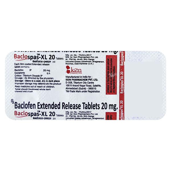BACLOSPAS XL 20 Tablet 10's