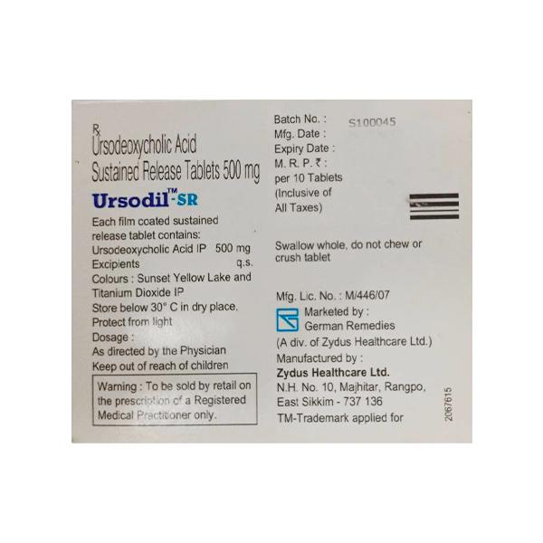 Ursodil SR 500mg Tablet 10'S