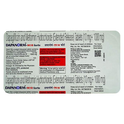 DAPANORM M 10 FORTE Tablet 10's