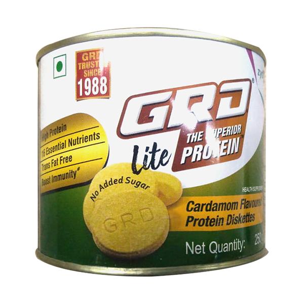 GRD LITE THE SUPERIOR PROTEIN NO ADDED SUGAR CARDAMOM FLAVOURED Diskettes 250g