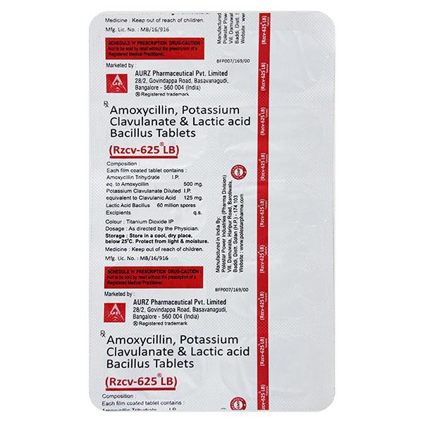 RZCV LB 625 Tablet 10's