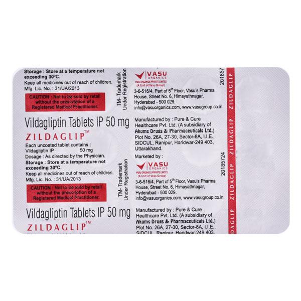 ZILDAGLIP 50 Tablet 15's