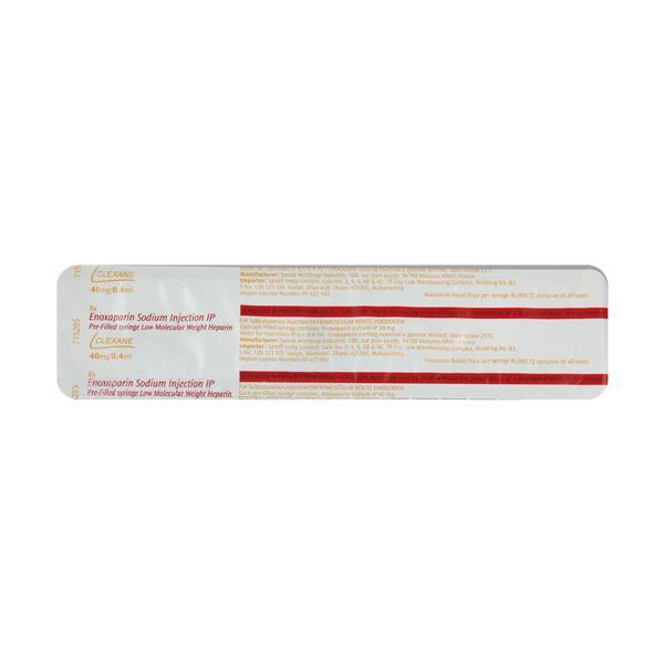 Clexane 40mg Injection(Pfs) 0.4ml