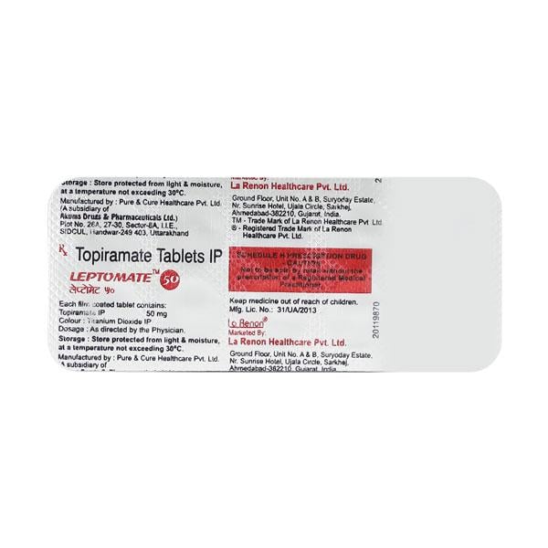 Leptomate 50mg Tablet 10'S