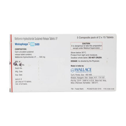 Walaphage SR 500mg Tablet 15'S
