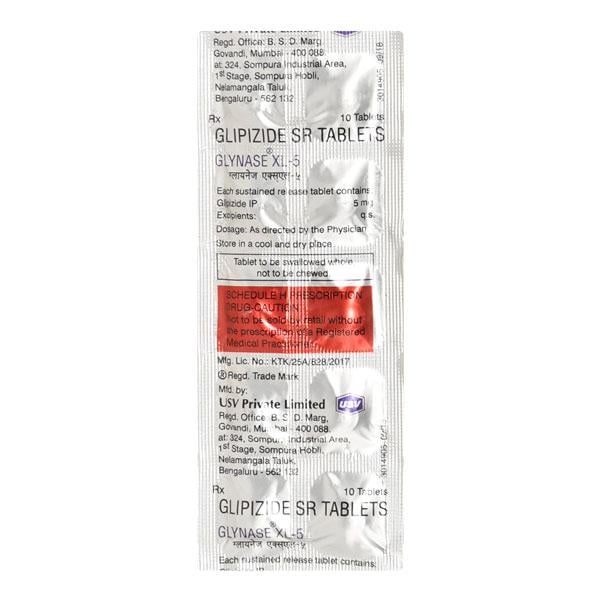 Glynase XL 5mg Tablet 10'S