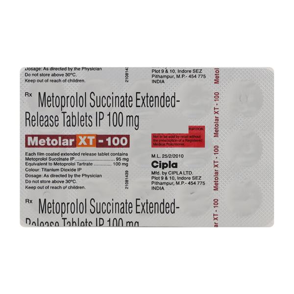 METOLAR XT 100 Tablet 15's