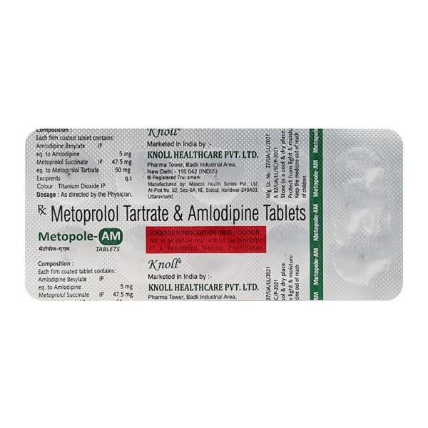 METOPOLE AM 50mg Tablet 10's