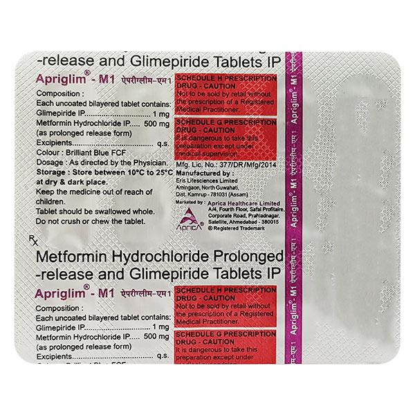 APRIGLIM M 1mg Tablet 15's