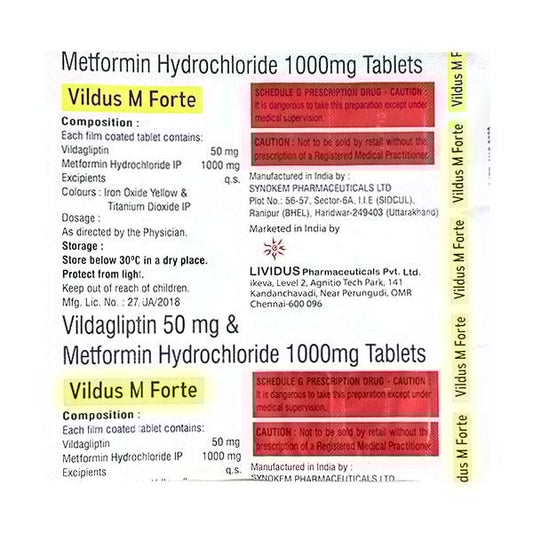 VILDUS M FORTE Tablet 15's