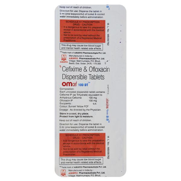 Omcef DT 100mg Tablet 10'S