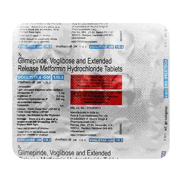 VOGLISTAR GM 1/0.3 Tablet 15's
