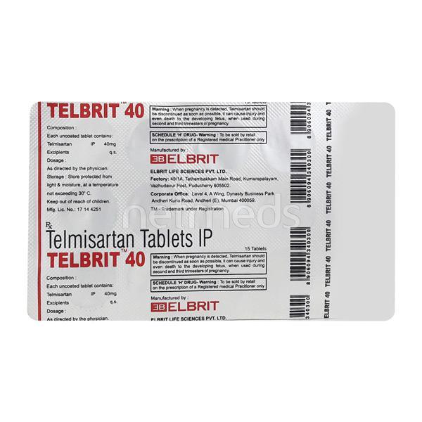 Telbrit 40mg Tablet 15'S