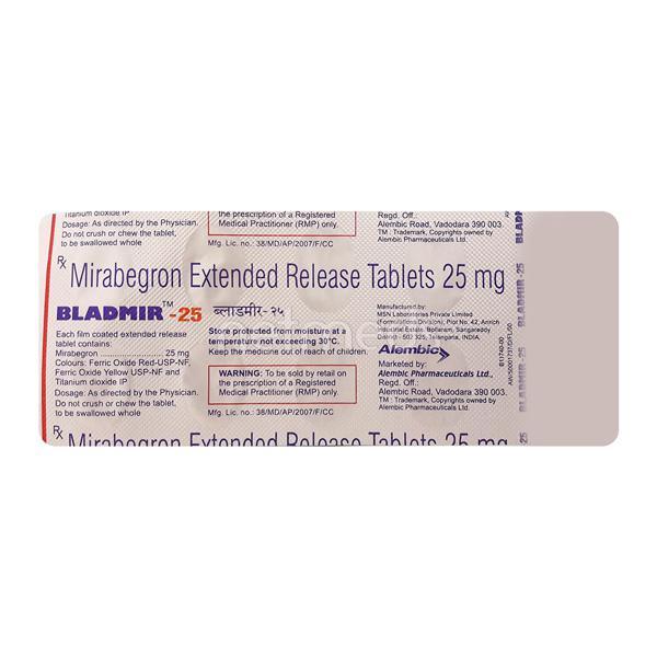 Bladmir 25mg Tablet 10'S