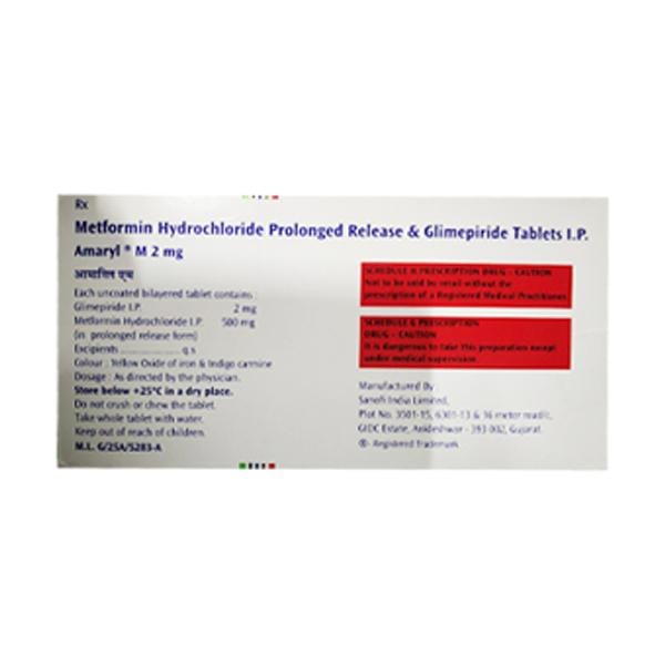 Amaryl M 2mg Tablet 15'S