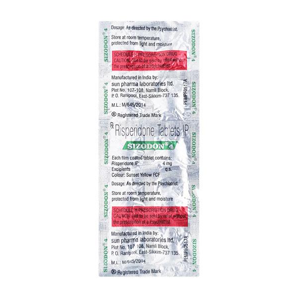 Sizodon 4mg Tablet 10'S
