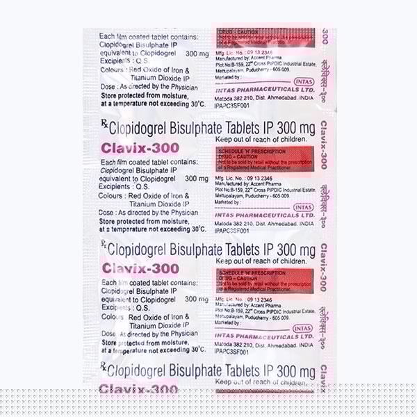 Clavix 300mg Tablet 4'S