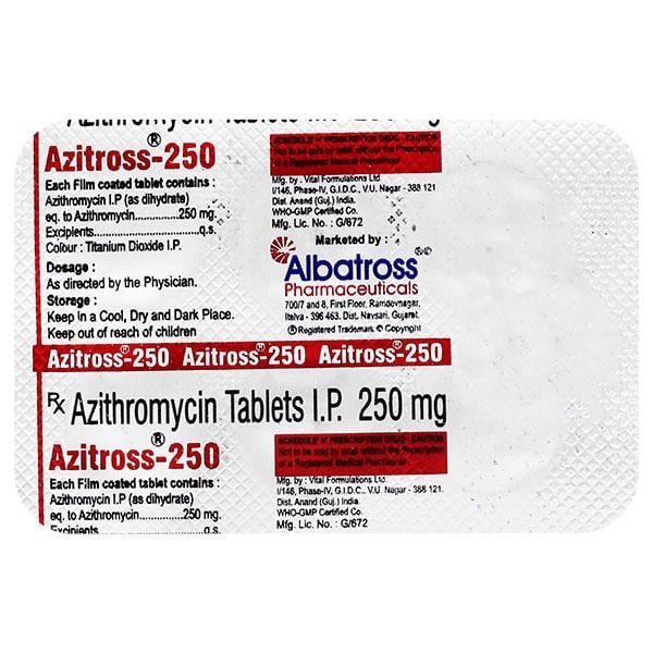 AZITROSS 250 Tablet 6's