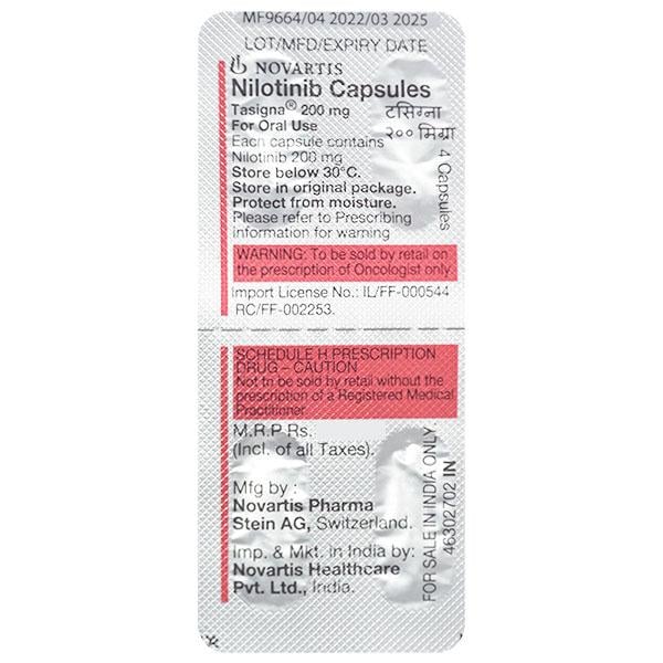 TASIGNA 200mg Capsule 4's