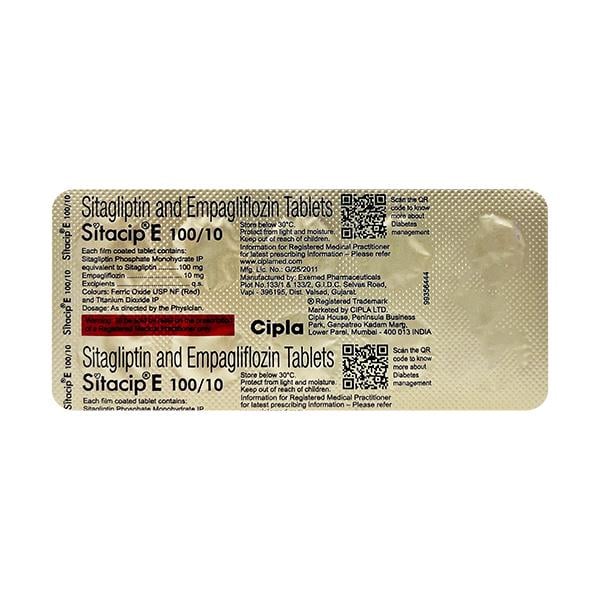 SITACIP E 100/10 Tablet 10's