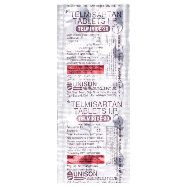 Telmiride 20mg Tablet 10'S